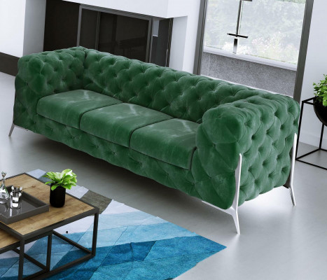 Chesterfield Dräisëtzer Gemittlechen Designer Wunnzëmmer 3 Sëtzer Couch