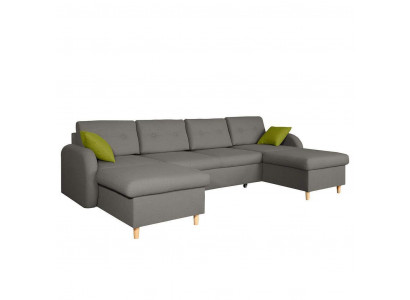 Design Eckcouch U-Form Schlooffunktioun Canapé Lieder Textil Canapéë Schloofcanapé