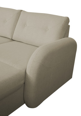 Wunnlandschaft Ecksofa Stoff U-Form Bettfunktioun Couch Design Dekor Këssen