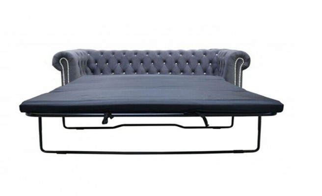 Chesterfield 3-Sëtzer Bettfunktion Canapé Canapé Garnitur Polster Couchen Schlof
