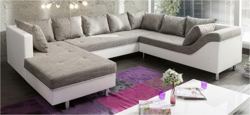 Design Eckcouch U-Form Modern Sofas Canapé Wunnlandschaft Schlofk Bett