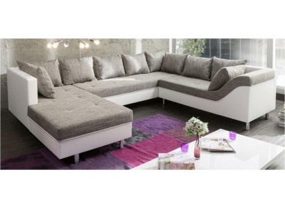 Design Eckcouch U-Form Modern Sofas Canapé Wunnlandschaft Schlofk Bett