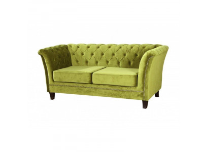 Chesterfield Schlofdéiwe 2 Sëtzer Sofa Bettfunktion Couch Polster Sofaen
