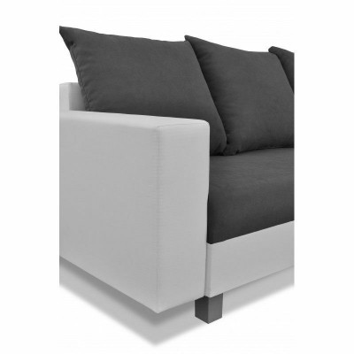 Design Ecksofa Sofa L-Form Bettfunktioun Couch Sëtz Eck Sofas Textil Polster Nei