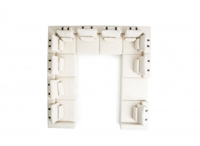 Grousst U-Form Polstersofa Wunnzëmmerméiglech Designer Canapé Wunnlandschaft