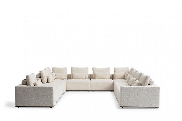 Grousst U-Form Polstersofa Wunnzëmmerméiglech Designer Canapé Wunnlandschaft