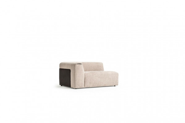 Eckcouch an U-Form Wunnzëmmer Canapé Couch Beige Polstercanapé Wunnlandschaft