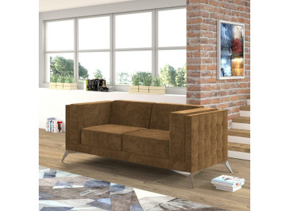 Chesterfield Polster Canapé Stoff Canapéen Sofa Sëtz Garnitur Zweesëtzer 2 Sëtzer