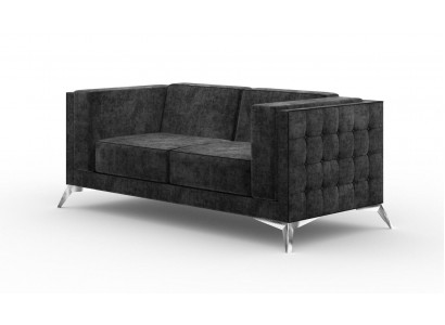 Sofa 2 Sëtzer Stoff Couch Textil Zweisëtzer Design Moderne Sëtz Polster Sofas
