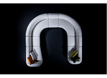 Wunnlandschaft Sëtzlandschaft Eckssofa Beige Sofa Modern Miwwelen Canapé