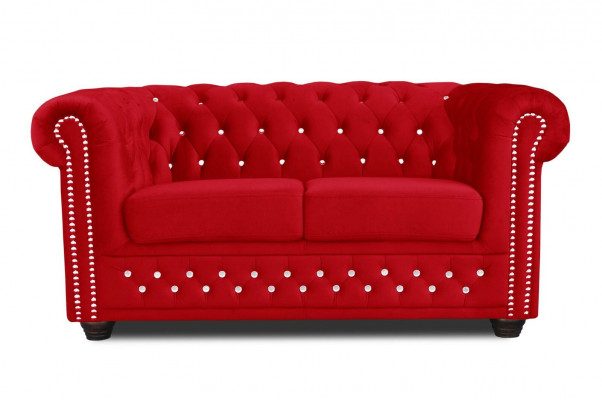Sofagarnitur 2+1 Sëtzer Sofaen Couch Polster Blo Klassesch Couchen Garnitur