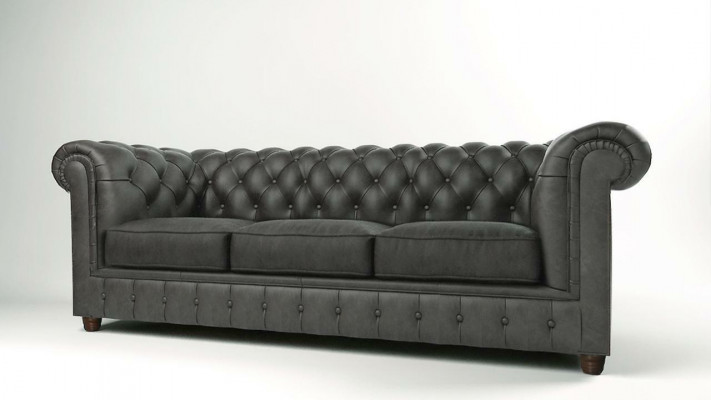 Dräisëtzer Chesterfield 3 Sëtzer Sofa Polster Couch Sitz Garnitur 3er Couchen