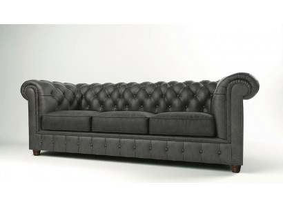 Dräisëtzer Chesterfield 3 Sëtzer Sofa Polster Couch Sitz Garnitur 3er Couchen
