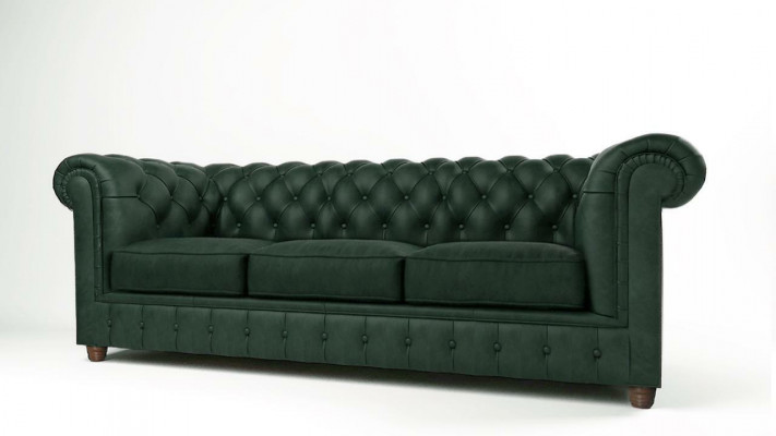 Chesterfield Canapé Sofa Polster 3 Sëtzer Canapéen Sëtz Garnitur Sofanen Gréng