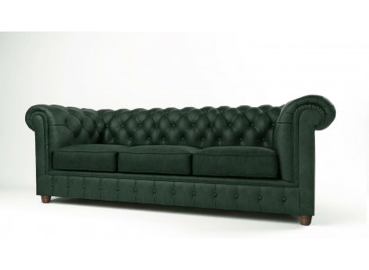 Chesterfield Canapé Sofa Polster 3 Sëtzer Canapéen Sëtz Garnitur Sofanen Gréng