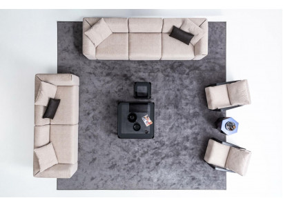 Modern Sofasett Fënnef-Sëtzer Dräi Sëtzer Eckcouch-Sett Stoff-Sett