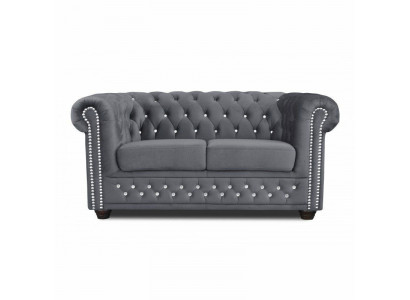 Chesterfield York Blink mat Schloffunktion Textil Couch Polstersofa Sofaen Nei
