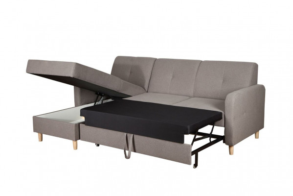 Eckcouch L-Form Couch Design Polster Modern Textil Schlofffunktion Gro Stoff