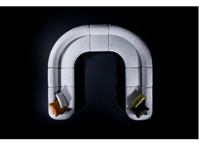 Modern U-förmegt Eckcouch Luxus Sofaeck Wunnzëimmiermiwwel Wunnlandschaft