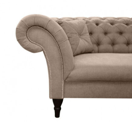 3-Sëtzer Couch Polster Sofa Chesterfield Couechen Dräisëtzer Kënschtlecher Lieder