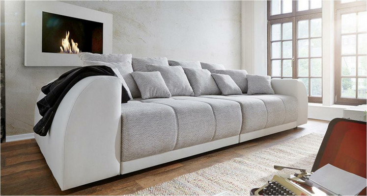Sofa Canapé 310cm Polstersofas 5 Sëtzer Textil grouss xxl Wunnzëmmer Canapéen