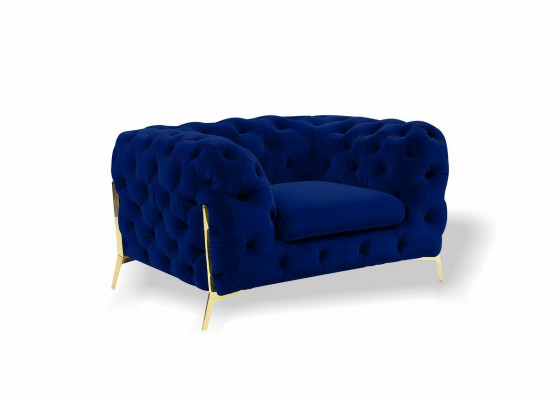 Chesterfield Ouresëtz Fauteuil 1 Sëtz Sofa Couch Polster Couchë Stoff Nei