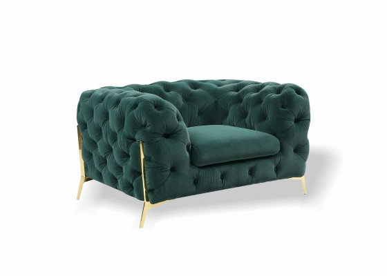 Chesterfield Ouresëtz Fauteuil 1 Sëtz Sofa Couch Polster Couchë Stoff Nei