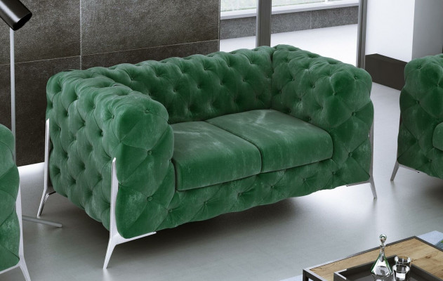 Chesterfield Canapé 2 Sëtzer Polster Sëtz Stoff Textil Canapéë Lieder Sofaen Canapé