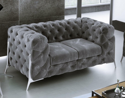 Chesterfield Canapé 2 Sëtzer Polster Sëtz Stoff Textil Canapéë Lieder Sofaen Canapé