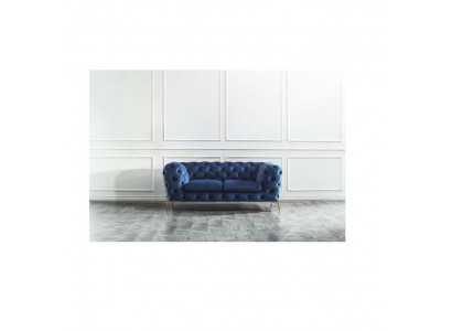 Luxus 2 Sëtzer Canapé Polster Sofa Lieder Stoff Canapéë Chesterfield Garnitur Nei