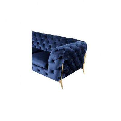 Luxus 2 Sëtzer Canapé Polster Sofa Lieder Stoff Canapéë Chesterfield Garnitur Nei