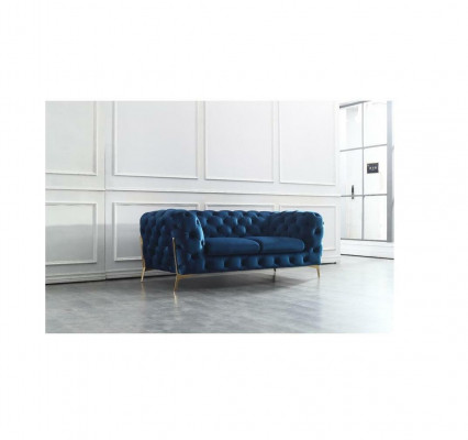 Luxus 2 Sëtzer Canapé Polster Sofa Lieder Stoff Canapéë Chesterfield Garnitur Nei