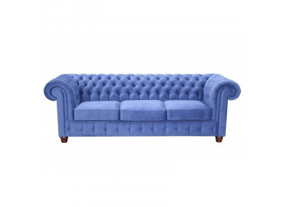 Design Klassiker Chesterfield Grouss XXL 3 Sëtzer Couch Lieder Textil Sofas Couchen