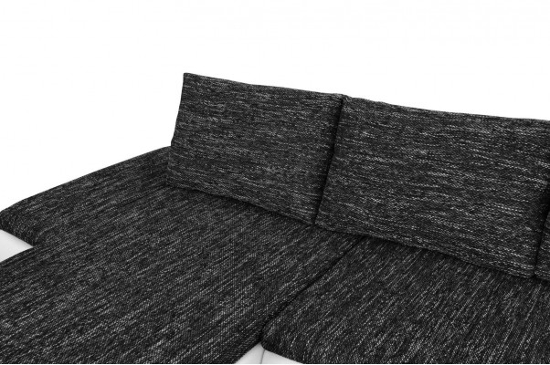 Modern Ecksofa am Design L-Form Bettfunktioun Couch Lieder Textil Sofaen Nei