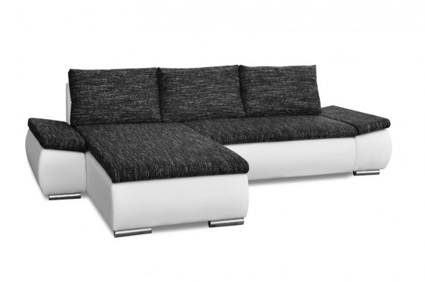 Modern Ecksofa am Design L-Form Bettfunktioun Couch Lieder Textil Sofaen Nei