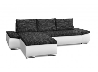 Modern Ecksofa am Design L-Form Bettfunktioun Couch Lieder Textil Sofaen Nei