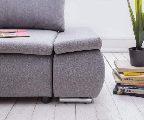 Schlofsofa Design Ecksofa L-Form Bettfunktioun Couch Textil Sofas Stoff