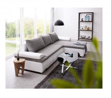 Design Eckcouch Schlofcouch Bettfunktioun Canapé Lieder Textil Polster Couchen Stoff.