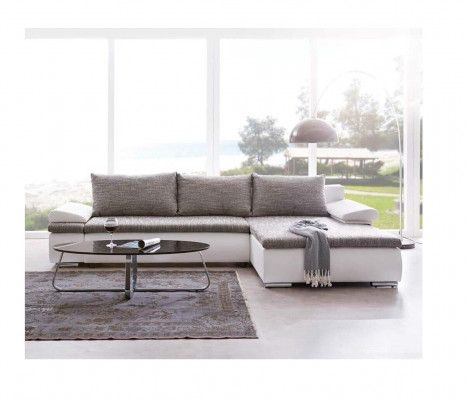 Design Eckcouch Schlofcouch Bettfunktioun Canapé Lieder Textil Polster Couchen Stoff.