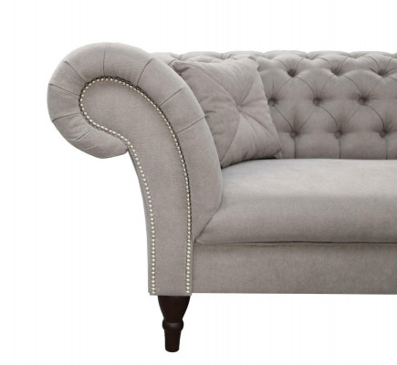Nei 2-Sëtzer Chesterfield Polster Couch Stoff Sofae Setz Garnitur