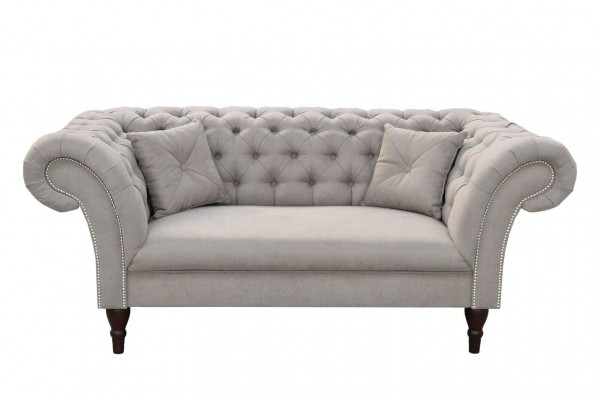 Nei 2-Sëtzer Chesterfield Polster Couch Stoff Sofae Setz Garnitur