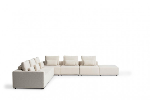 Sofa Ecksofa L-Form Canapé Polster Sëtz Modern Wunnzëmmer Textilmöbel