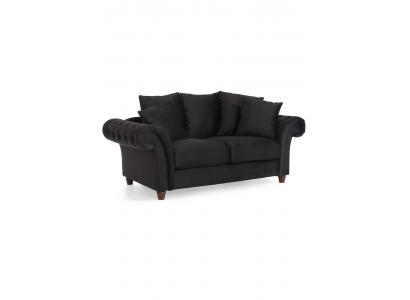 Design Sofa 2-Sëtz Chesterfield Stoff Couch Sofa Polster Sofas Zweesëtzer Nei