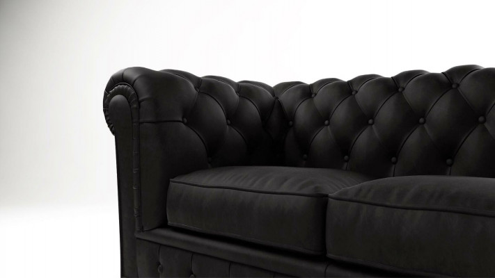Design Chesterfield Sofa 2-Sëtz Couch gepolstert Lieder Sofas Wunnzëmmer