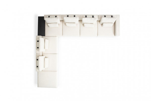 Wunnzëmmer Loungemöbel-Set Beige Polstersofa Couchgarnitur Miwwelen Nei