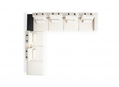 Wunnzëmmer Loungemöbel-Set Beige Polstersofa Couchgarnitur Miwwelen Nei