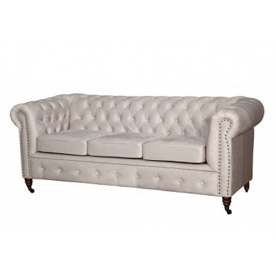 Design Klassiker Chesterfield Polstersofa Couch Garnitur 3 Sëtzer Ledersofa Nei