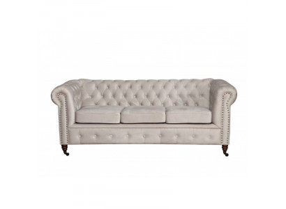 Design Klassiker Chesterfield Polstersofa Couch Garnitur 3 Sëtzer Ledersofa Nei
