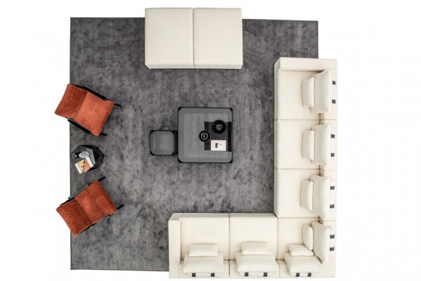 Canapé-Sëtzt fir um Eck Designer Gestoffte Canapé Fauteuil Design Gestofften Miwwelen Eckcanapé