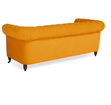 Klassesch Chesterfield Miwwel Drësëtzeger Canapé Textil Sofa Edelt Design Orange